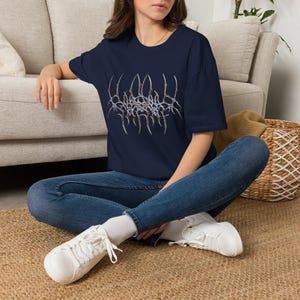 Dark Tribal Abstract Symbol Graphic Tee, Edgy Alternative Art Shirt mockup 11