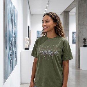 Dark Tribal Abstract Symbol Graphic Tee, Edgy Alternative Art Shirt mockup 6