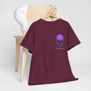 Graphic Tee, Dripping Skull Print, Unisex Heavy Cotton Shirt mockup 11
