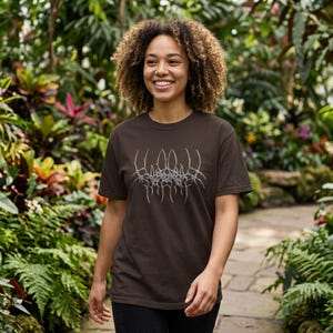 Dark Tribal Abstract Symbol Graphic Tee, Edgy Alternative Art Shirt mockup 2