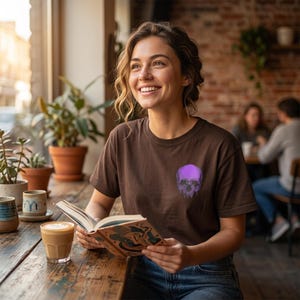 Graphic Tee, Dripping Skull Print, Unisex Heavy Cotton Shirt mockup 1
