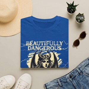 Gothic Demon Woman Graphic Tee, Dark Feminine Occult Art Shirt mockup 17
