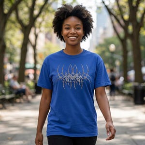 Dark Tribal Abstract Symbol Graphic Tee, Edgy Alternative Art Shirt mockup 7