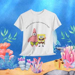 T-shirt unisexe Bob l'éponge et Patrick Besties, chemise meilleurs amis, t-shirt citation drôle, cadeau de l'amitié, chemise personnage de dessin animé