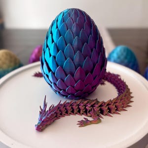 3D printed color changing/multi colored  dragon with matching egg
