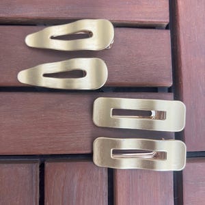 Gold Hair Clips, Elegant Barrettes for Women, Minimalist Hair Accessories, Bridal Hairpins, Gifts