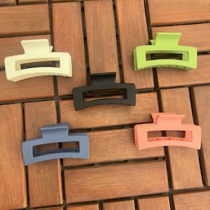 Large Rectangular Hair Clip – Matte Finish – Hair Accessory for Women – Strong Hold for Thick or Fine Hair