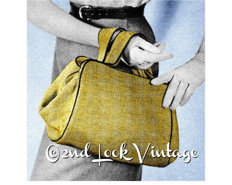 Vintage 1950s Custom Purse Doctor Bag Satchel Handbag DIY Sewing Pattern Digital Download