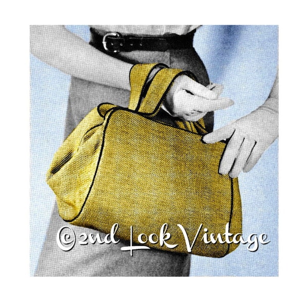 Vintage 1950s Custom Purse Doctor Bag Satchel Handbag DIY Sewing Pattern Digital Download