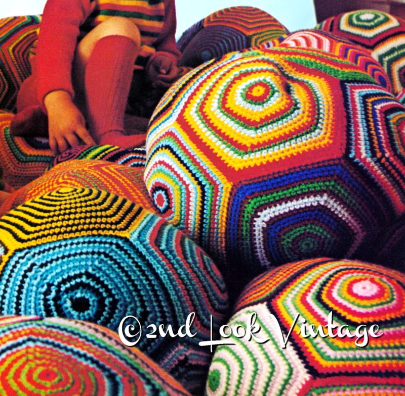 Crochet top floor pillow