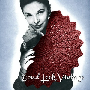 Vintage 1940s Crochet Pattern Pinwheel Fan Purse Handbag Clutch Digital PDF