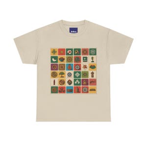 T-shirt graphique Sahara - Carte postale minimaliste T-shirt carré unisexe en coton épais - Design culturel unique et affirmé