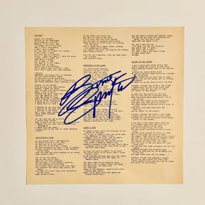 Bruce Springsteen Autographed LP Inner COA Included
