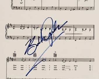 Bob Dylan Autographed Sheet With Music COA Included