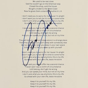 Billy Joel Autographed Sheet With Lyrics COA Included