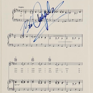 Bob Dylan signiertes Blatt mit Musik-COA inklusive