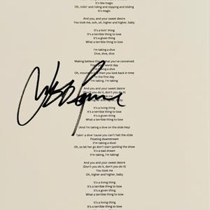 Jeff Lynne Autographed Sheet With Lyrics COA Included