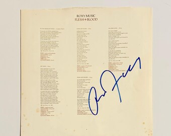 Bryan Ferry Autographed Sleeve COA Included