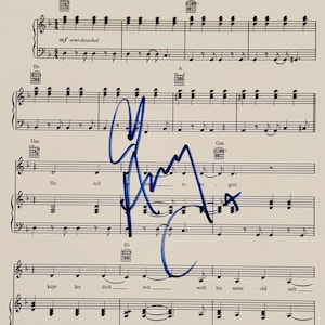 Amy Winehouse Autographed Sheet With Music COA Included