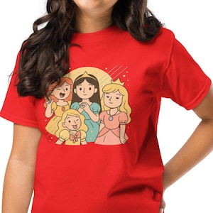 Funny Princess Squad Youth T-Shirt | Cute Cartoon Girl Power Tee | Kawaii Royalty Kids Shirt | Playful Gift for Girls | EU Street Style