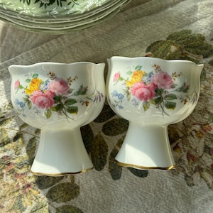 Royal Doulton Arcadia Candle Holders Set Of 2 – Fine Bone China Floral Pedestal Candlesticks
