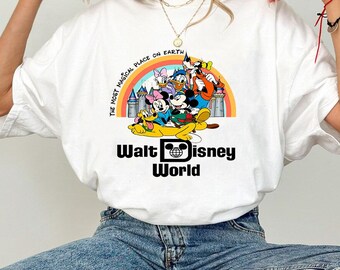 Retro Walt Disneyworld Shirt, The Most Magical Place on Earth Shirt, Vintage Disneyworld Shirt, Mickey And Friends Shirt, Disney Family Tees