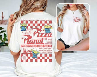 Pizza Planet Toy Story-tröja, Disney Toy Story Aliens-tröja, Pizza Planet-tröja, Toy Story-familjetröjor, rolig Disney Pizza-t-shirt