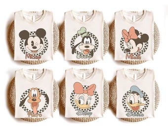 Retro Mickey Friends Shirt, Disney Characters Shirt, Disney Group Shirts, Disney Friends Shirt, Disneyworld Family Matching Tee, Goofy Shirt