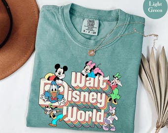 Retro Walt Disneyworld Comfort Colors-skjorta, Vintage Disneyworld-skjorta, Musse Pigg och vänner-skjorta, Retro Disney-skjorta, Disney 2025-resa