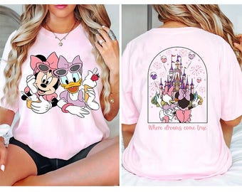 Maglietta delle migliori amiche di Minnie e Daisy, maglietta delle migliori amiche Disney "Dove i sogni diventano realtà", maglietta delle migliori amiche Disney, maglietta del viaggio per ragazze Disney