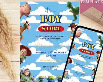 Toy Story Baby Shower Invitation: It's a Boy Story (Digital File Only)