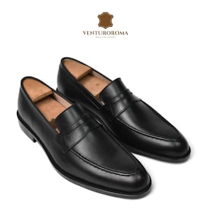 Genuine Leather Handmade Loafer Shoes Men - Black Leather Loafers - Men&#39;s Premium Genuine Leather Shoes - Formal Dress Shoes Men