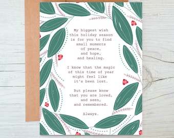 My Biggest Wish | Grief and Loss Greeting Card | Cancer support, miscarriage gift, grief during holidays, loss of spouse