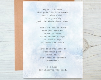 The Whole Damn Ocean | Grief and Loss Greeting Card | Friendship, Cancer Support, Miscarriage Support, Here For You