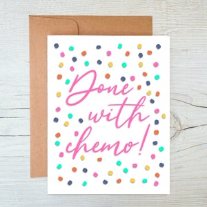 Gedaan met Chemo | Ondersteuning en aanmoediging Wenskaart | Kankerondersteuning, einde van de behandelingsviering, gift voor overlevenden van kanker