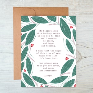 Mon plus grand souhait | Carte de vœux de deuil et de perte | Soutien contre le cancer, cadeau de fausse couche, deuil pendant les vacances, perte du conjoint