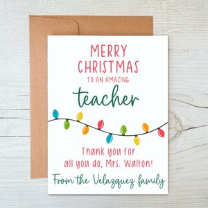 Personalisierte Weihnachtskarte | Lehrerin, Babysitterin, Briefträgerin, Türsteherin, Barista, Krankenschwester | Kundenspezifische Weihnachtskarte