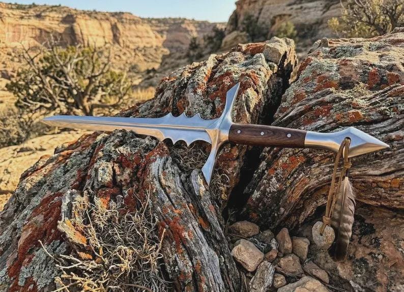 Handmade Medieval Longsword [ Leather Scabbard] – Viking Knight Sword Replica Wall Art Display Collectible Prop image 3