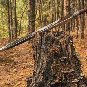 Handmade Medieval Longsword [ Leather Scabbard] – Viking Knight Sword Replica Wall Art Display Collectible Prop image 4