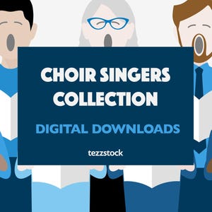 CHOIR SINGERS Illustration Bundle. Digital downloads for graphic designers in svg, eps, png and jpg formats.
