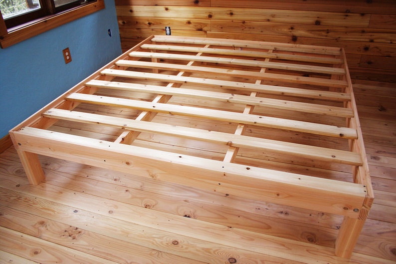 Custom King Size Solid Fir Platform Bed Frame Image 0