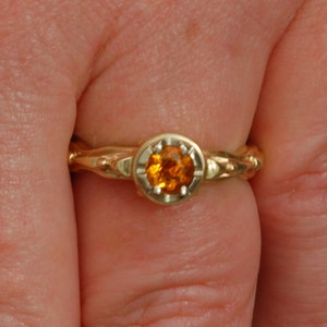 White and yellow gold antique style ring set with citrine. image 4