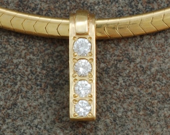 Linear diamond pendant slide for omega