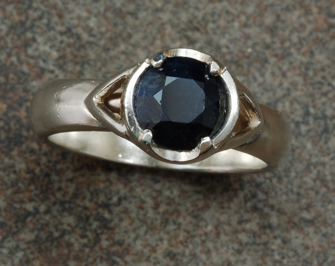 Black sapphire sterling silver ring | unique