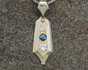 Sapphire and diamond lavaliere pendant