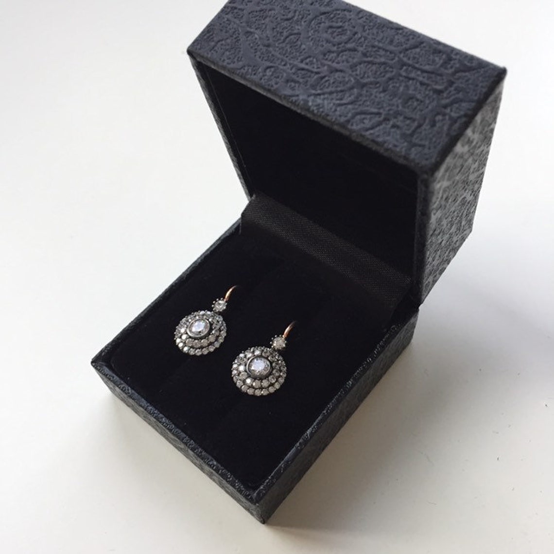 Antique Diamond Inspired Earring Sparkly Zirconia Rose Gold - Etsy