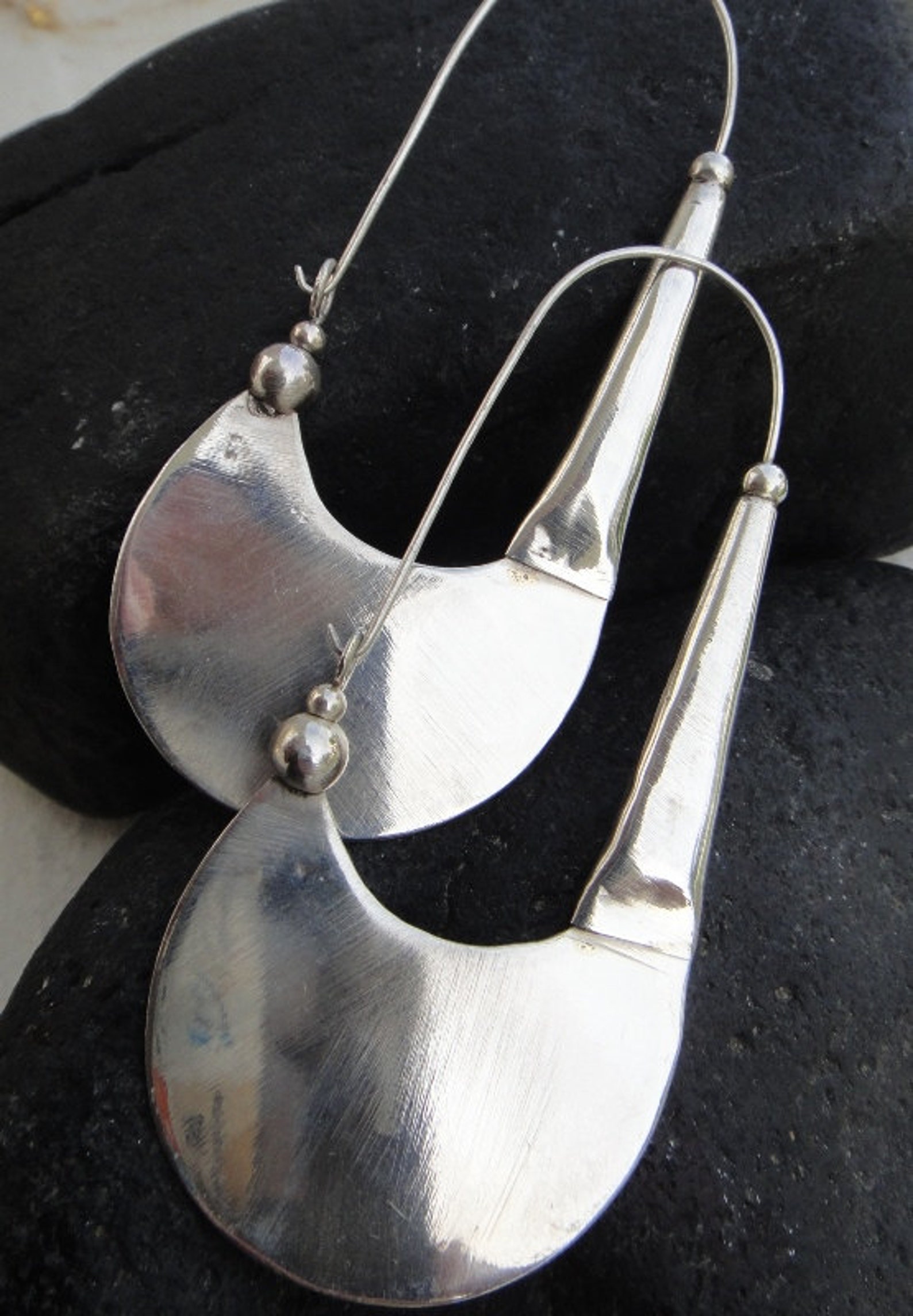 SPADE Earring large Simple Artisan Ancient Antique Tribal Etsy