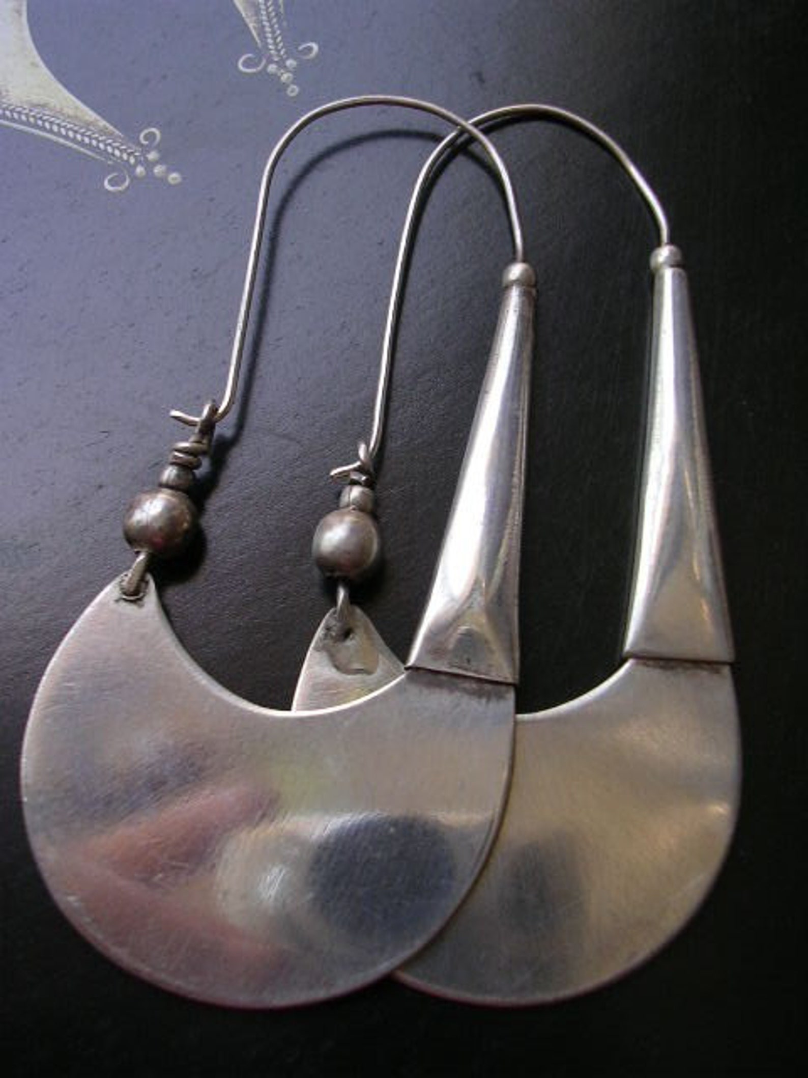 SPADE EARRING LARGE tribal ethnic artisan silver earring Etsy