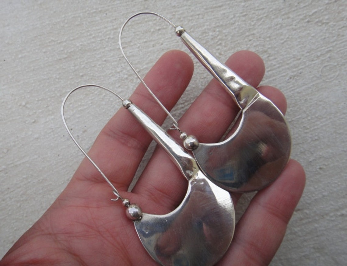 SPADE Earring large Simple Artisan Ancient Antique Tribal Etsy