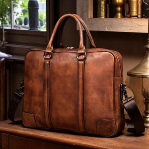 Sac messager en cuir pleine fleur fait main, porte-documents en cuir pour homme, sac pour ordinateur portable en cuir, grande cartable sac à bandoulière, cadeau de Noël